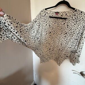 Vince Camuto Black and White Polka Dot Blouse